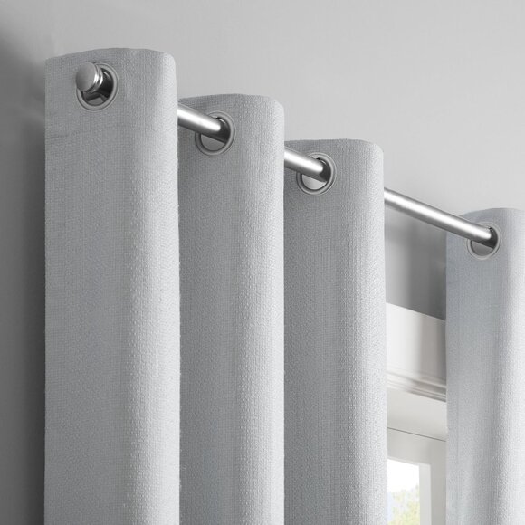 Eclipse Desmond Blackout Basketweave Gray Single Grommet Curtain Panel 40" x 63" - Picture 3 of 10